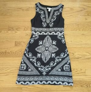 White House Black Market 100% Silk Pattern Dress Size 2 Excellent GB11